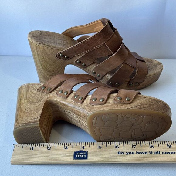 Kork-Ease Tan Leather Block Heel Size 10 - Picture 10 of 11